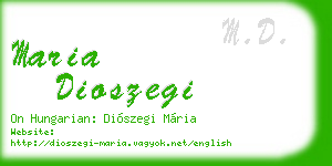 maria dioszegi business card
